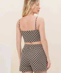 Pretty Garbage New Arrivals Checkered Print Shorts
