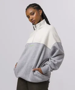 Huf Worldwide New Arrivals Huf 1/4 Zip Mockneck Fleece Jacket