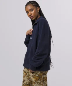 Huf Worldwide New Arrivals Huf 1/4 Zip Mockneck Fleece Jacket