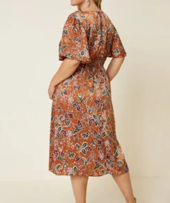 Hayden Satin Floral Midi Dress
