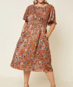 Hayden Satin Floral Midi Dress