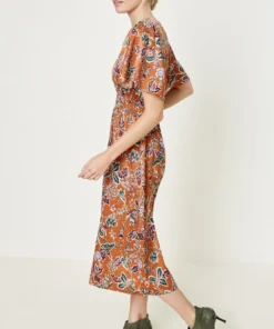 Hayden Satin Floral Midi Dress