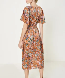 Hayden Satin Floral Midi Dress