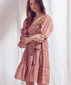 Storia Floral Ruffle Mini Dress