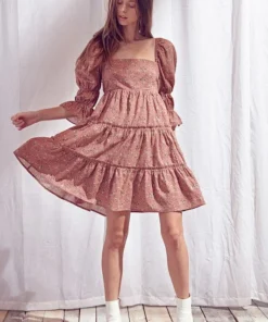 Storia Floral Ruffle Mini Dress