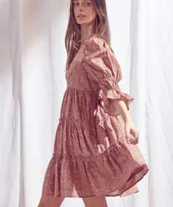 Storia Floral Ruffle Mini Dress