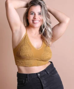 Leto Womens Seamless V Neck Bralette