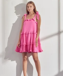 &merci Tie Strap Ruffle Dress Womens