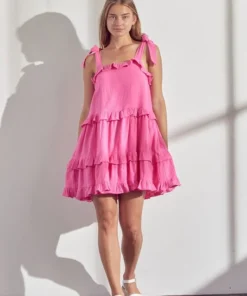 &merci Tie Strap Ruffle Dress Womens