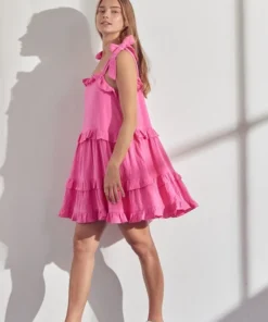 &merci Tie Strap Ruffle Dress Womens