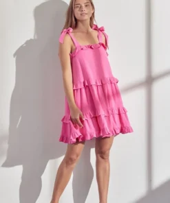 &merci Tie Strap Ruffle Dress Womens