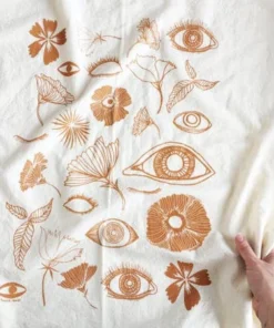 Native Bear Blooming Poppies Tea Towel