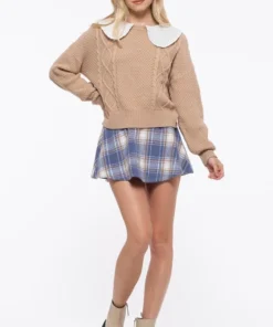 Blu Pepper Womens Baby Doll Collar Sweater