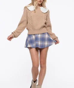 Blu Pepper Womens Baby Doll Collar Sweater