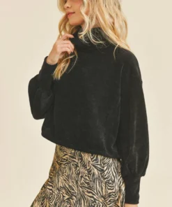 If She Loves New Arrivals Chenille Cropped Turtleneck