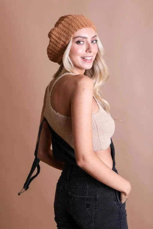 Leto Sale Boucle Rib Knit Beret 4 Leto Sale Boucle Rib Knit Beret