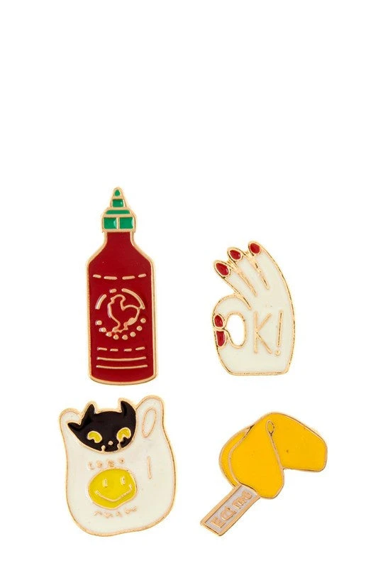 Icco Sriracha Enamel Pin Set 3 Icco Sriracha Enamel Pin Set
