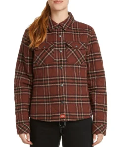Tops Dickies Girl Plaid Quilted Shirt Jacket