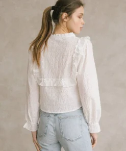 Storia Eyelet Cottage Blouse Womens