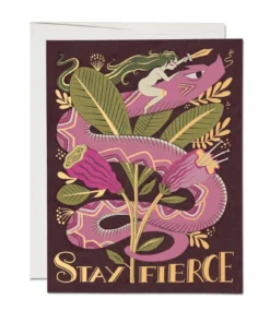 Red Cap Cards Fierce Snake Greeting New Arrivals