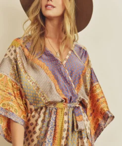 Dress Forum Border Print Satin Jumpsuit New Arrivals