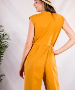 Very J Womens Marigold Jumpsuit
