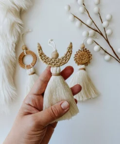 DayCrafter New Arrivals Angel Rattan Tassel Ornament
