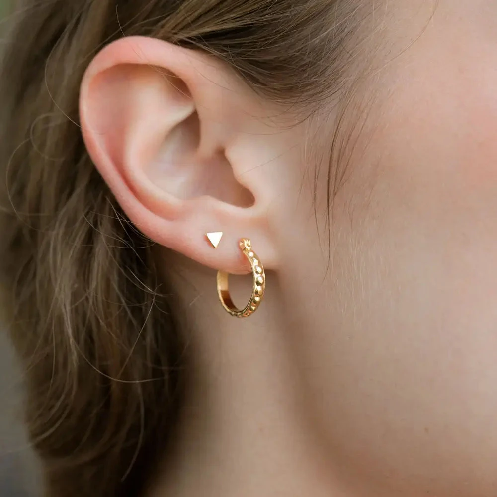 Amano Studio 5/8" Beaded Gold Hoops 4 Amano Studio 5/8" Beaded Gold Hoops