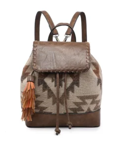 Jen & Co. Kourtney Two-Tone Backpack W/ Multi-Color Tassels