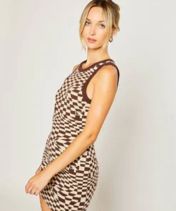 Pretty Garbage Checkered Sweater Dress New Arrivals