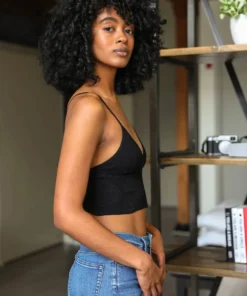 Leto Womens Seamless V Neck Bralette