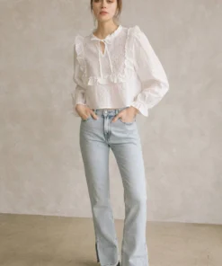 Storia Eyelet Cottage Blouse Womens