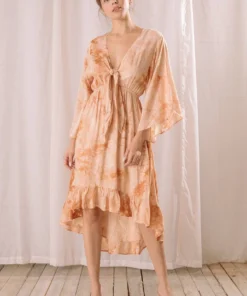 Storia Bow Tie Dye Midi Dress New Arrivals