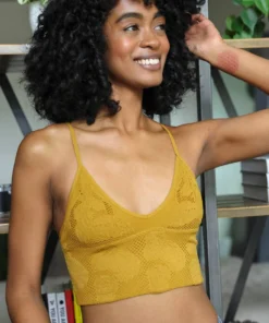 Leto Womens Seamless V Neck Bralette