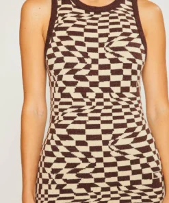 Pretty Garbage Checkered Sweater Dress New Arrivals