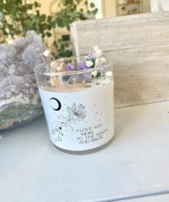 Lunastry New Arrivals Love You To The Moon, Mom Crystal Candle