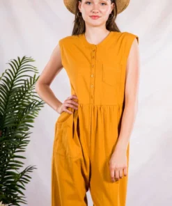 Very J Womens Marigold Jumpsuit