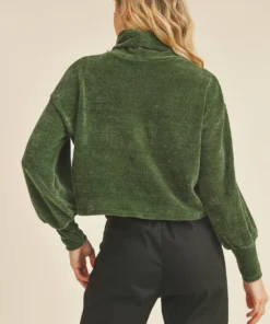 If She Loves New Arrivals Chenille Cropped Turtleneck