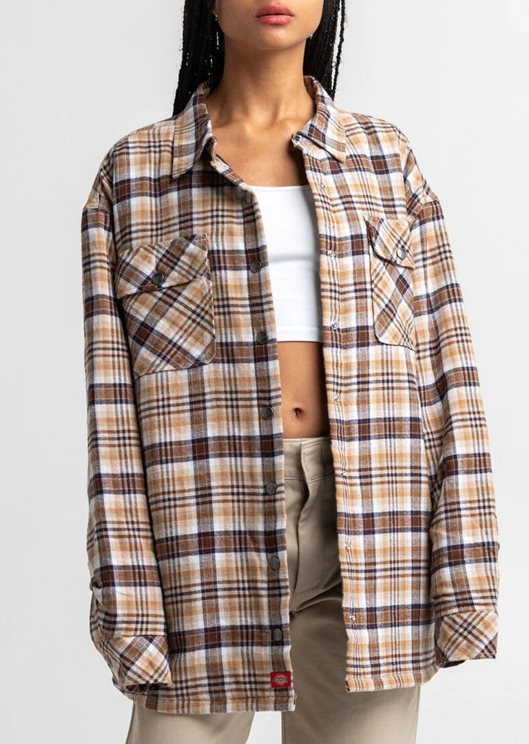 Dickies Girl Oversized Plaid Flannel Jacket 3 Dickies Girl Oversized Plaid Flannel Jacket