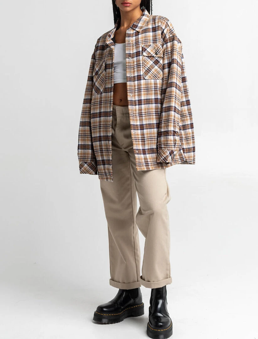 Dickies Girl Oversized Plaid Flannel Jacket 6 Dickies Girl Oversized Plaid Flannel Jacket