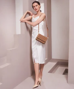 New Arrivals Melie Bianco Giselle Quilted Vegan Crossbody Bag In Mocha