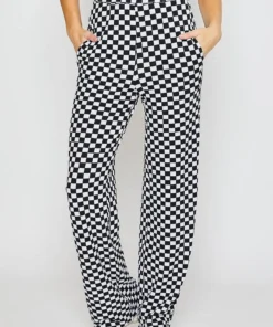 Pretty Garbage Checkered Plisse Knit Pants