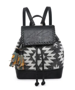Jen & Co. Kourtney Two-Tone Backpack W/ Multi-Color Tassels