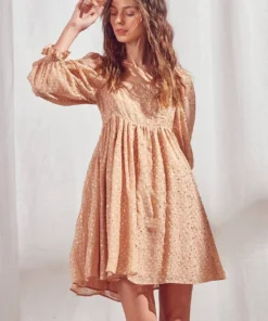Storia Gold Flaked Mini Dress Womens