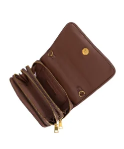 Melie Bianco Giselle Quilted Vegan Crossbody Bag In Chocolate