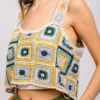 Loveriche Quilt Crochet Top New Arrivals
