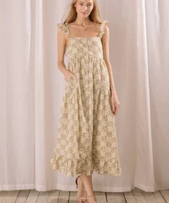 Womens Storia Vintage Floral Midi Dress