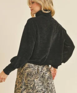 If She Loves New Arrivals Chenille Cropped Turtleneck