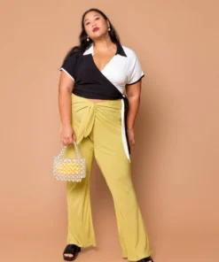 Love Fool Womens Yin Yang Bowler Wrap Top