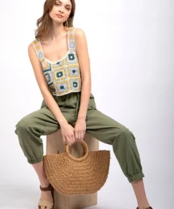 Loveriche Quilt Crochet Top New Arrivals